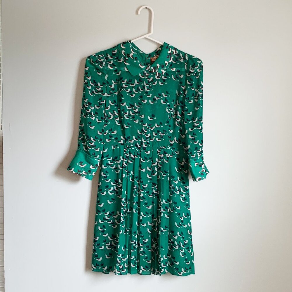 Beach Bash Tatyana Green Bird Mini Dress